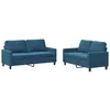 vidaXL Ensemble de canapés 2 pcs avec coussins Bleu Velours