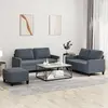 vidaXL Ensemble de canapés 3 pcs avec coussins Gris foncé Velours