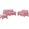 vidaXL Ensemble de canapés 3 pcs avec coussins Rose Velours