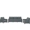 vidaXL Ensemble de canapés 3 pcs avec coussins Gris foncé Velours