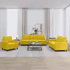 vidaXL Ensemble de canapés 3 pcs avec coussins Jaune Velours