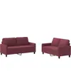 vidaXL Ensemble de canapés 2 pcs avec coussins Rouge bordeaux Tissu