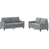 vidaXL Ensemble de canapés 2 pcs avec coussins Gris clair Tissu