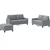 vidaXL Ensemble de canapés 3 pcs avec coussins Gris clair Tissu