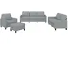 vidaXL Ensemble de canapés 4 pcs avec coussins Gris clair Tissu