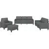 vidaXL Ensemble de canapés 4 pcs avec coussins Gris foncé Tissu