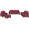 vidaXL Ensemble de canapés 4 pcs avec coussins Rouge bordeaux Tissu