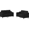 vidaXL Ensemble de canapés 2 pcs avec coussins noir tissu