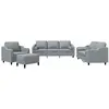 vidaXL Ensemble de canapés 4 pcs coussins gris clair tissu