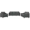vidaXL Ensemble de canapés 3 pcs avec coussins Gris foncé Tissu
