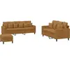 vidaXL Ensemble de canapés 3 pcs avec coussins Marron Velours