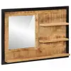 vidaXL Miroir avec étagères 80x8x55 cm verre et bois massif manguier