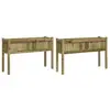 vidaXL Jardinières 2 pcs avec pieds bois de pin imprégné