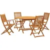 vidaXL Ensemble à manger de jardin 5 pcs Bois d'acacia solide