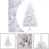 The Living Store Arbre de Noël artificiel pliable avec support blanc 3...