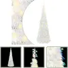 The Living Store Sapin de Noël Pop-Up Artificiel 200 LEDs Blanc 210 cm