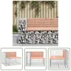 The Living Store - Banc jardin design gabion 92x71x65,5 cm bois massif...