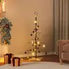 The Living Store Sapin de Noël en métal avec support en bois noir 120 ...