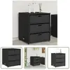 The Living Store - Armoire de rangement de jardin noir 55x59x69 cm résine tressée - Coffre De Jardin - Rangements Exterieur - Mobilier De Jardin
