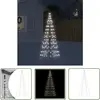 The Living Store Sapin de Noël à LED pour mât de drapeau 200 LED blanc...