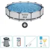Bestway Rond Steel Pro MAX Zwembad - 366 x 76 cm - Grijs - Inclusief P...