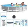 Piscine ronde à cadre prisme Intex 366 x 76 cm - Grise - Comprend des ...