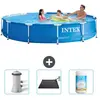 Intex Piscine à cadre ronde - Comprend des accessoires CB80