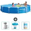 Intex Piscine à cadre ronde - Comprend des accessoires CB77