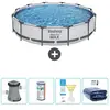 Bestway Rond Steel Pro MAX Zwembad - 366 x 76 cm - Grijs - Inclusief P...