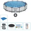 Bestway Rond Steel Pro MAX Zwembad - 366 x 76 cm - Grijs - Inclusief P...