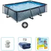 EXIT Rechthoekig Stone Frame Zwembad - 300 x 200 x 65 cm - Inclusief P...