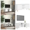 vidaXL Meuble tv avec pieds en bois massif Blanc 103,5x35x50 cm - Meub...