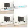 Vidaxl - Meuble tv avec lumières led Blanc 260x35x40 cm - Meuble Tv - Meuble Téléviseur - Meuble Audiovisuel - Éclairage Led - Rgb - Home & Living