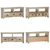 Meuble tv 110x30x50 cm Bois massif de manguier - meuble tv - meubles tv - Home & Living - Gris