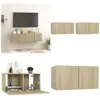 Meubles tv suspendus 2 pcs Chêne sonoma 60x30x30 cm - Meuble Tv Mural - Meuble Tv Suspendu - Rangement Salon - Étagère Murale - Console Tv - Home &