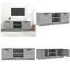 vidaXL Meuble TV Gris béton 102x35x36,5 cm Bois d'ingénierie - meuble ...