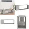 vidaXL Armoire TV gris béton 100x24x32 cm Bois composite - Armoire TV ...