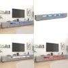 Vidaxl - Meuble tv avec lumières led Gris béton 300x35x40 cm - Meuble Tv - Meuble Téléviseur - Meuble Tv Led - Éclairage Led - Meuble Gris - Home &