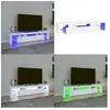 Vidaxl - Meuble tv avec lumières led Blanc 200x36,5x40 cm - meuble tv ...