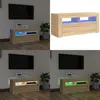 Meuble tv avec lumières led chêne sonoma 90x35x40 cm - meuble tv - meubles tv - Home & Living - Brun