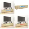 Vidaxl - Meuble tv avec lumières led Chêne sonoma 180x35x40 cm - Meuble Tv - Meuble Téléviseur - Meuble Audiovisuel - Éclairage Led - Meuble