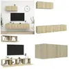 vidaXL Armoires TV 3 pcs Chêne Sonoma Bois composite - Armoire TV - Ar...
