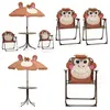 vidaXL Jeu de bistro avec parasol pour enfants 3 pcs Marron - table et chaise de jardin - tables et chaises de jardin - Home & Living - Brun