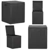 vidaXL Boîte de rangement de jardin 90 l Noir pp Rotin - Boîte De Rangement Jardin - Coffre De Rangement Extérieur - Rangement Jardin - Meuble De Jardin