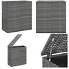 Boîte à coussins de jardin Résine tressée 100x49x103,5 cm Gris - Coffre De Jardin - Rangement Jardin - Boite Coussin - Meuble Jardin - Résine Tressée