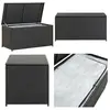 Boîte de rangement de jardin résine tressée 100x50x50 cm noir - Coffre De Rangement - Boîte De Rangement Extérieure - Rangement Jardin - Meuble De