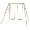 Balançoire Double En Bois Pour Jardin Enfant Dès 3 Ans Naturel