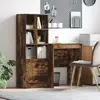 vidaXL Bureau  avec Rangement Chêne Fumé Bois d'ingénierie