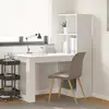 vidaXL Bureau avec étagère avec stockage Blanc 122 x 67 x 145 cm