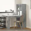vidaXL Bureau avec étagère avec stockage Gris béton 122 x 67 x 145 cm